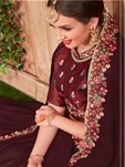 brown fancy heavy dyed designer border work saree
