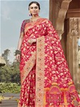 red banarasi silk wedding sarees