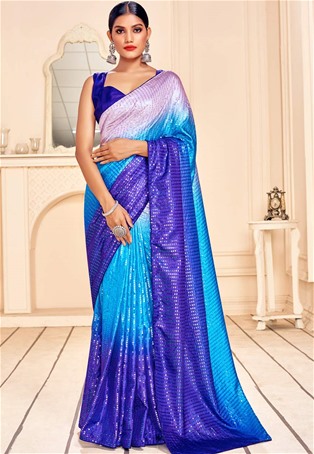 turquoise art silk designer sarees