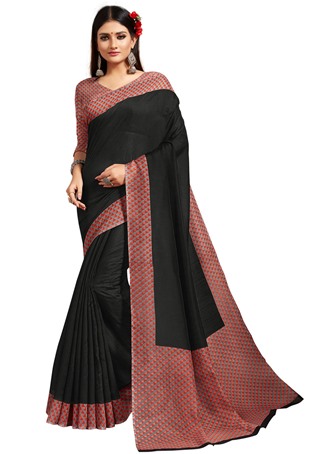 black linen designer sarees