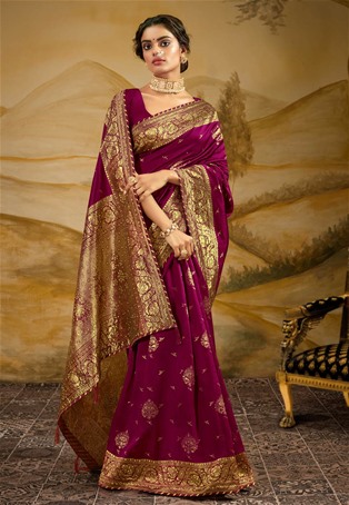burgundy art silk designer sarees