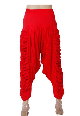 red reyon semi patiala trousers