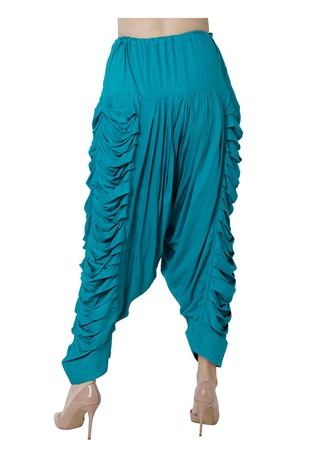 turquoise reyon semi patiala trousers